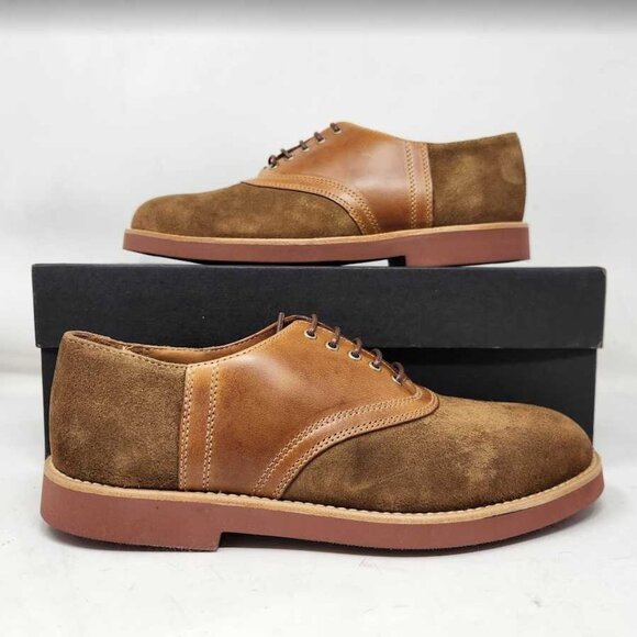 Vtg J Crew Leather & Suede Saddle Shoe NEW J.Crew Leather & Suede Camel English Tan Saddle Shoe Men  main image 4